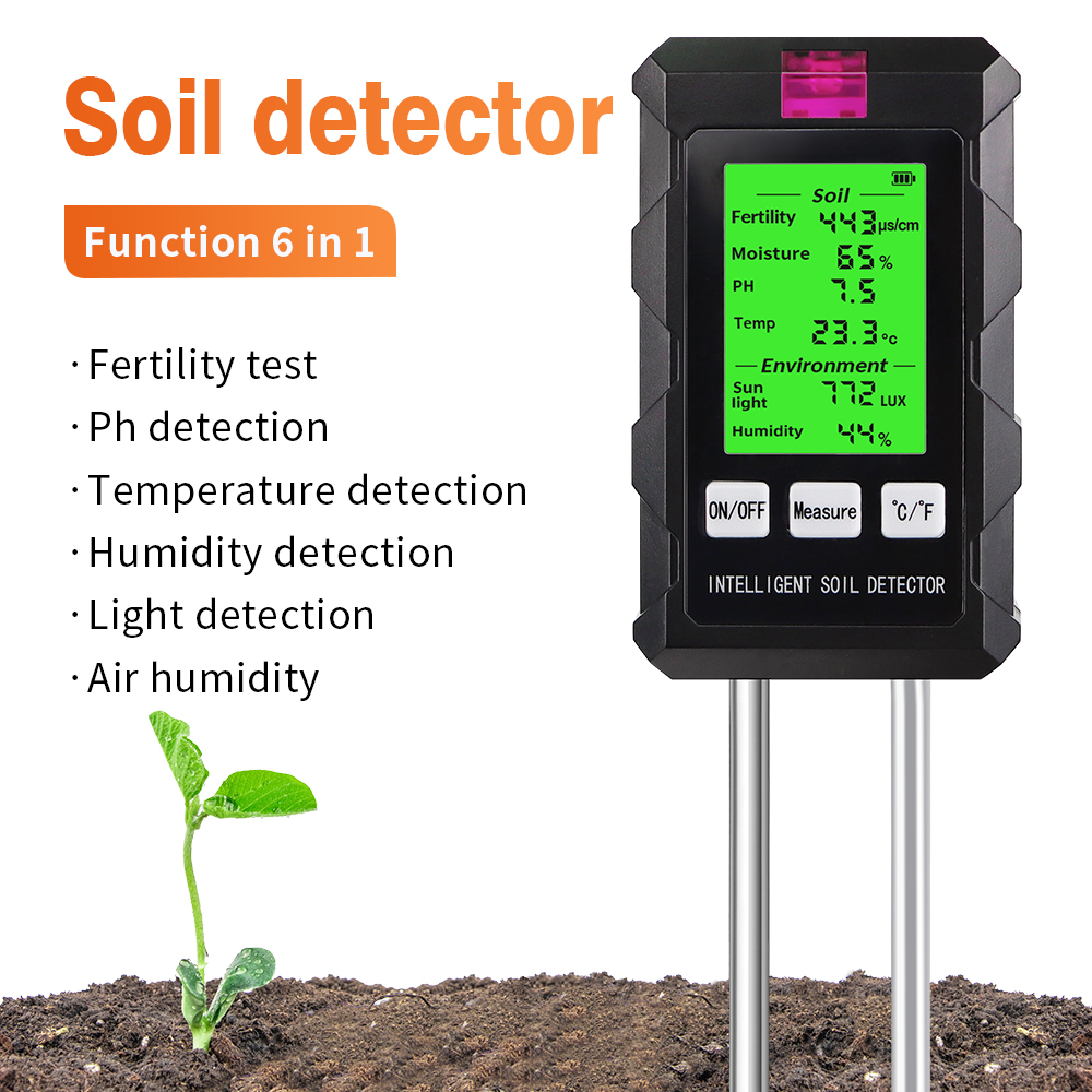 Ph Meter Digital Water Tester - 6'sı 1 arada Dijital Toprak Test