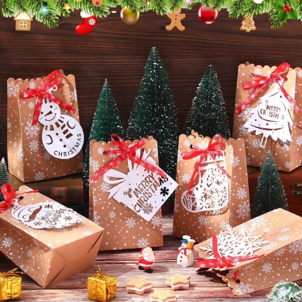 Packaging - 6/12 Adet Noel Kar Tanesi Desenli